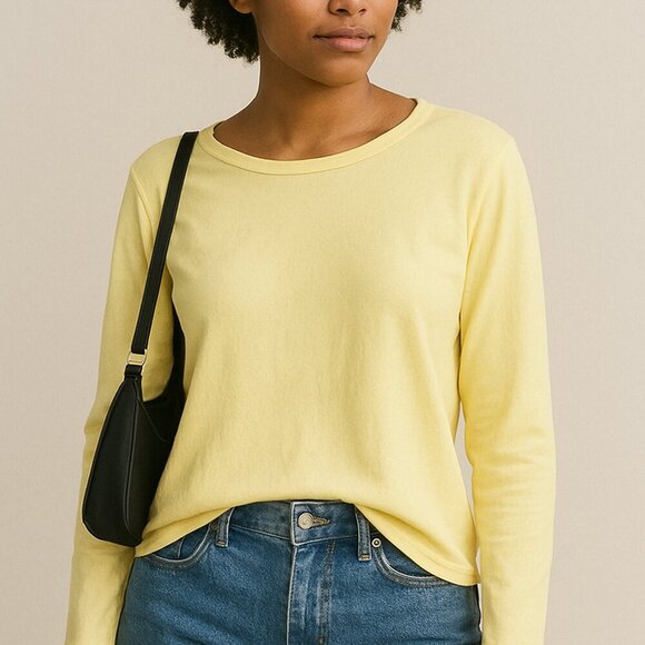 NWT Rumored Butter Yellow Everyday Sweater (XS) – Soft Luxe Minimalist Knit - Picture 2 of 13